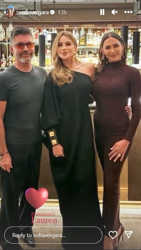 Simon Cowell, Sofia Vergara, and Lauren Silverman at the Special Screening of Griselda. - Instagram