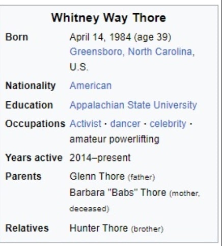 Whitney Thore wikipedia