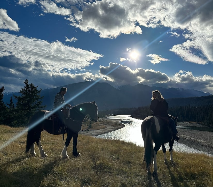 Joey Graziadei and Daisy Kent horseback riding. - The Bachelor