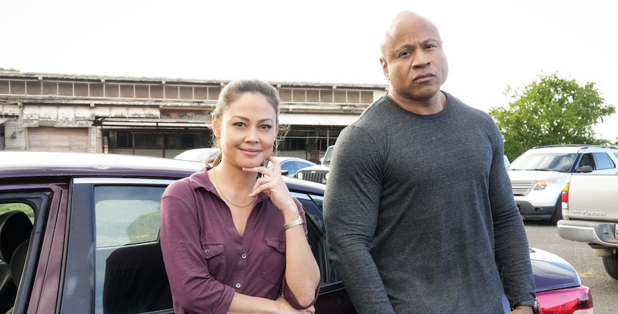 NCIS Hawaii Pictured (L-R): Vanessa Lachey as Jane Tennant and LL Cool J. Photo: Karen Neal/CBS ©2023 CBS Broadcasting, Inc. All Rights Reserved.