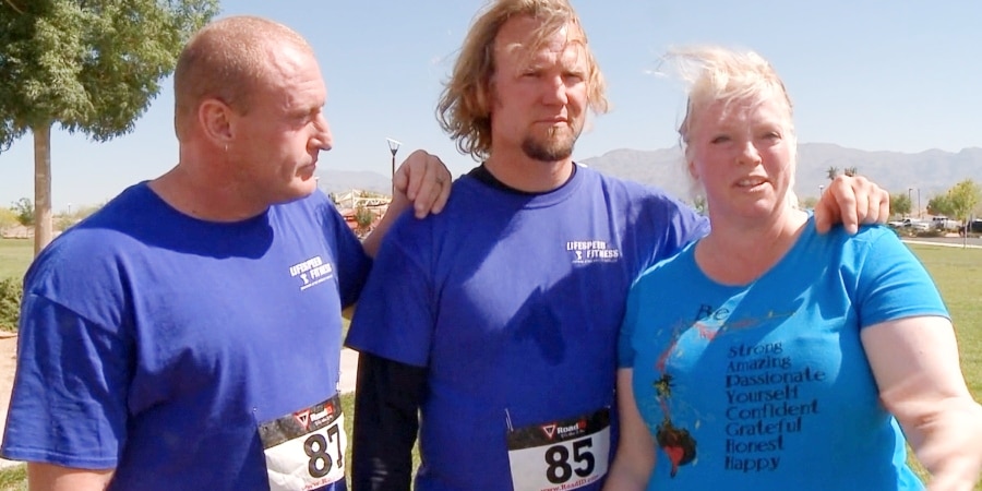 Kody and Janelle Brown at the race. - Sister Wives