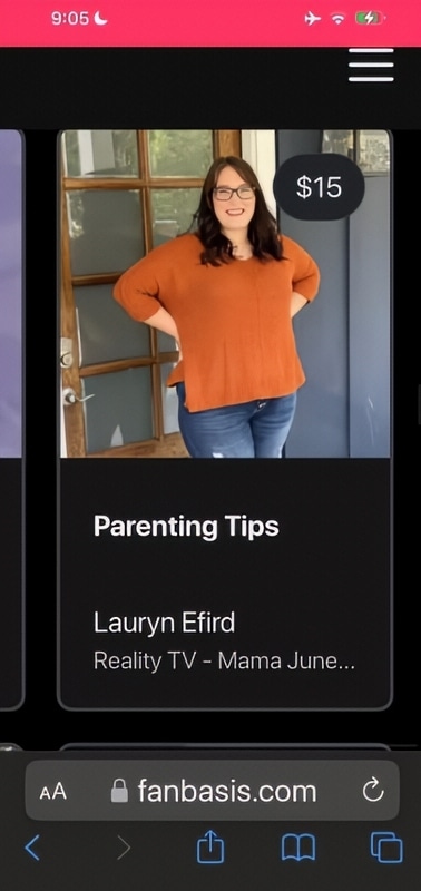 Lauryn Efird Selling Parenting Tips - Via Reddit