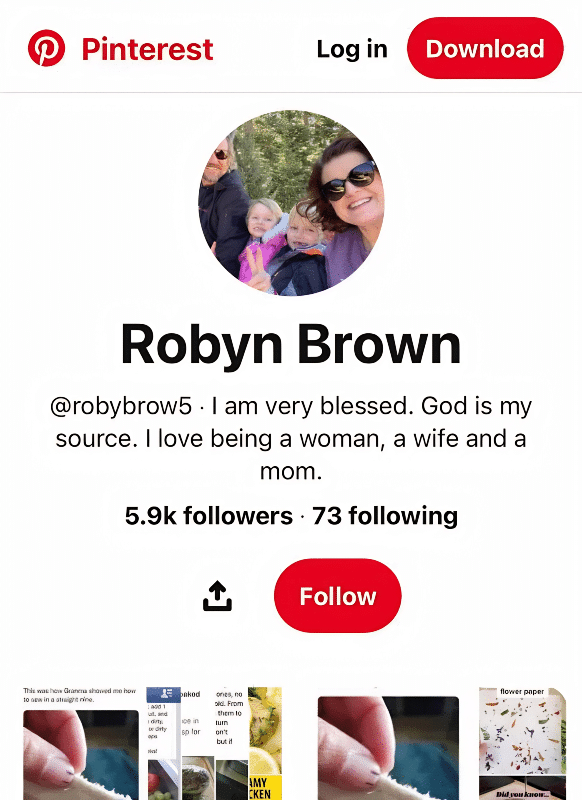 Robyn Brown Wife and Mom Bio - Pinterest
