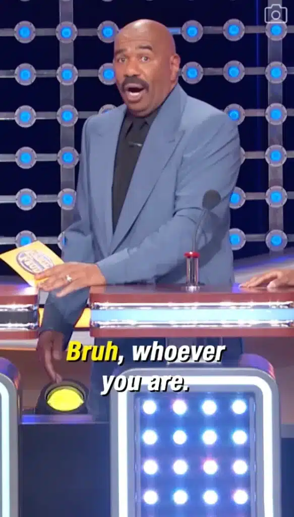Steve Harvey is in shock over Shanelle's insult. - Family Feud