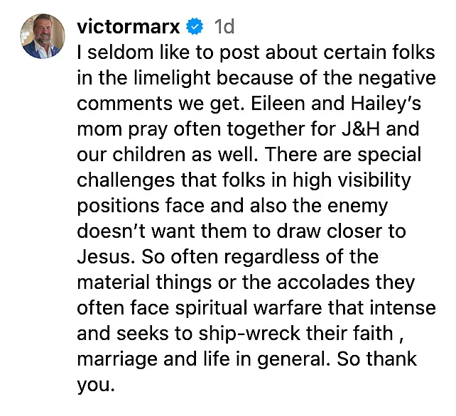 Victor Marx posts a special request. - Instagram