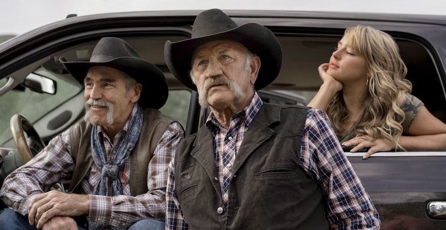 Yellowstone Fore J. Smith as Lloyd Pierce, Boots Southerland as Wade Morrow, and Hassie Harrison as Laramie. Photo Credit: Cam McLeod/Paramount Network