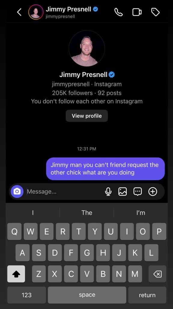 He criticizes Jimmy Presnell's decision. - Instagram