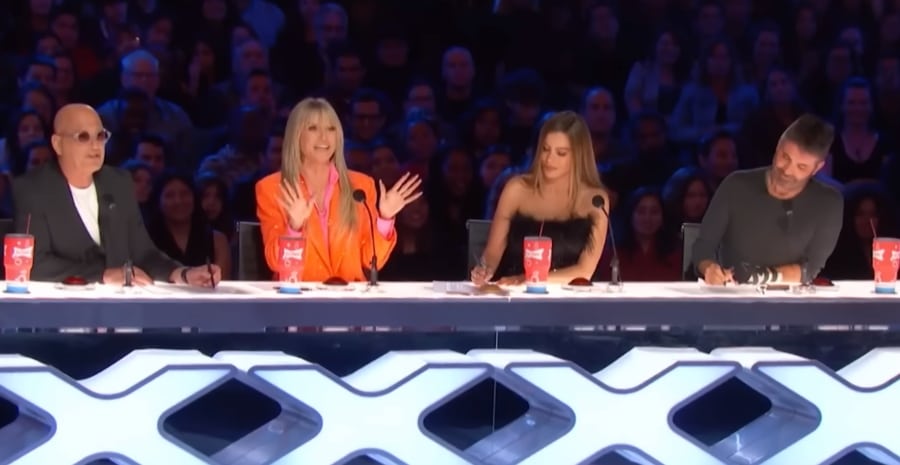 Howie Mandel, Heidi Klum, Sofia Vergara, Simon Cowell returning judges. - America's Got Talent