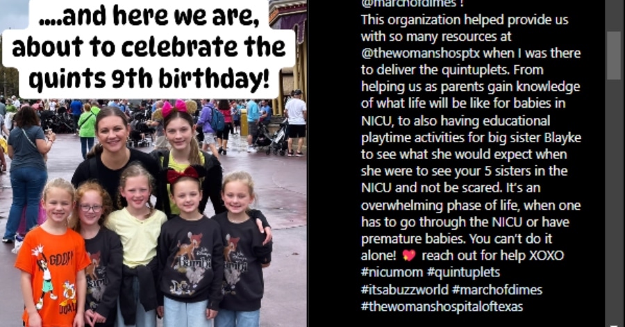 The OutDaughtered quints will be nine in April. - Instagram