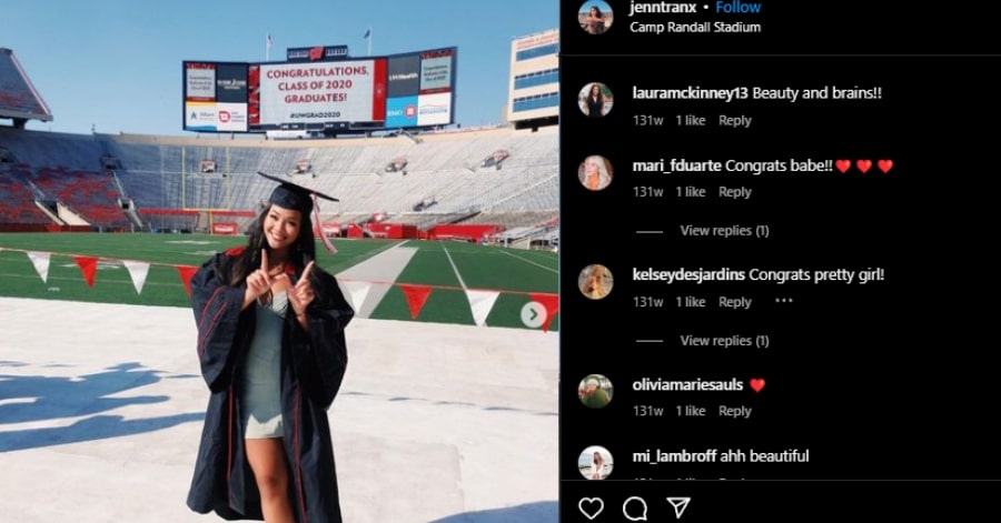 Jenn graduated from the University of Wisconsin with a Bachelor of Science in Molecular Biology. - Instagram