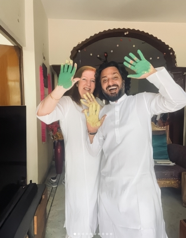 Jenny and Sumit Celebrate Holi - Instagram