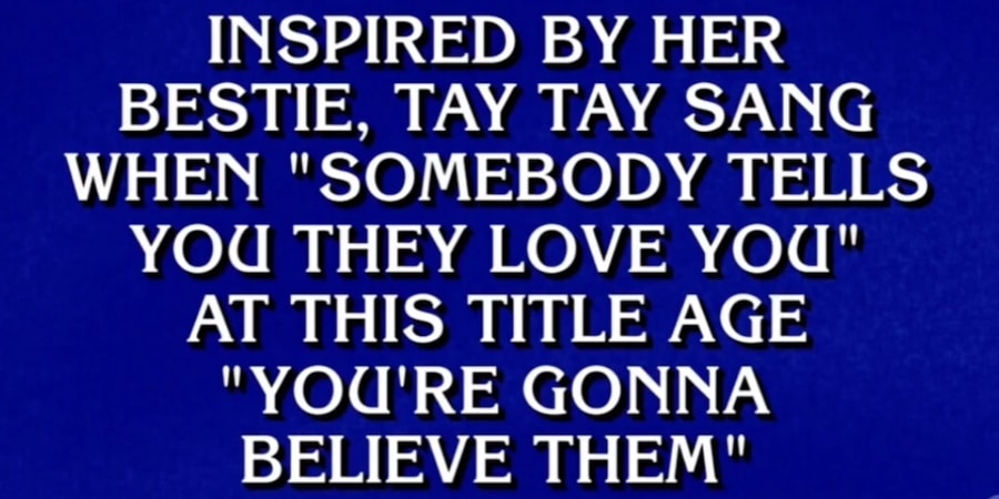 Ken Jennings stumps the champions with Taylor Swift. - Jeopardy! 