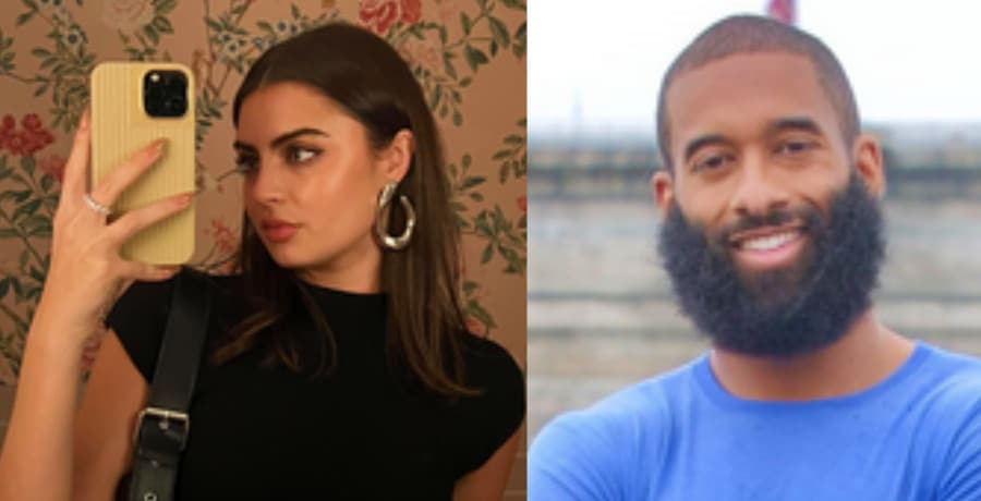 A photo collage of two people. The photo on the left is a woman with long brown hair and the photo on the right is a Black man with a bushy beard