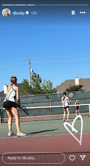 Blayke Busby playing her heart out on the tennis courts. - Instagram