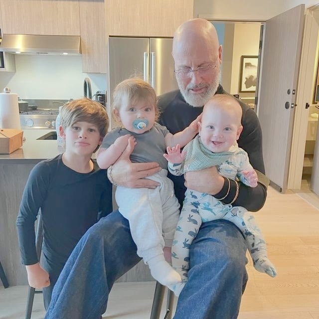 Maks Chmerkovskiy's father with Shai Chmerkovskiy, Rio Chmerkovskiy, and Rome Chmerkovskiy from Peta Murgatroyd's Instagram