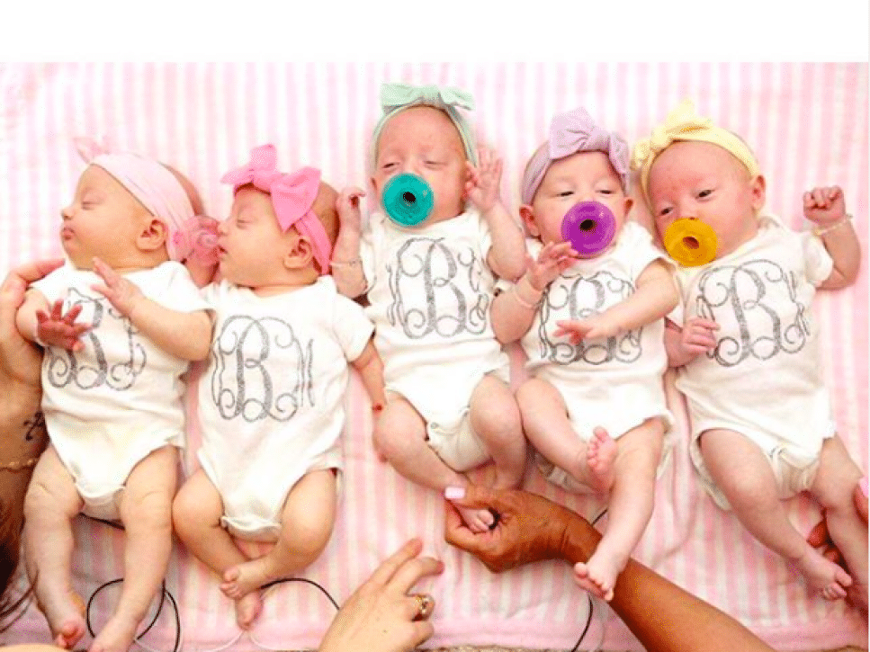 OutDaughtered Quints as infants. - Instagram