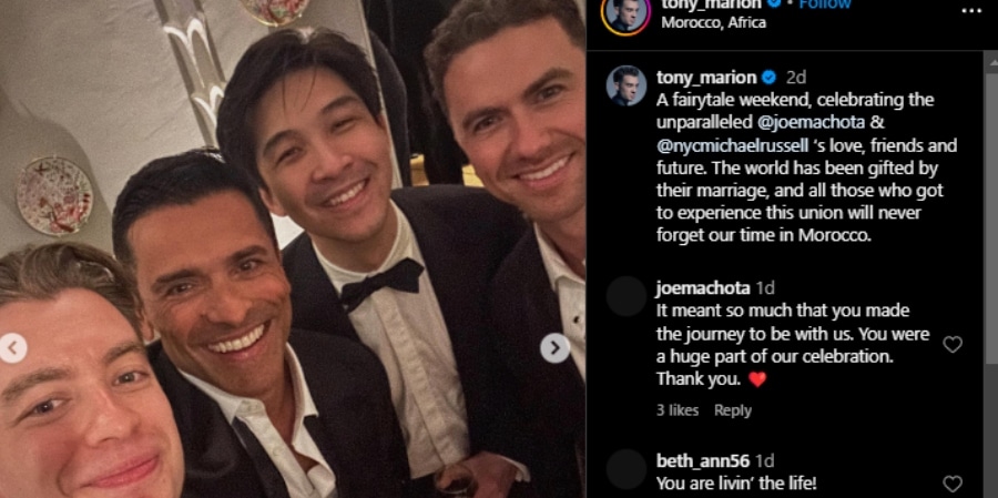 Mark Consuelos and friends at celebrating in Morocco. - Instagram