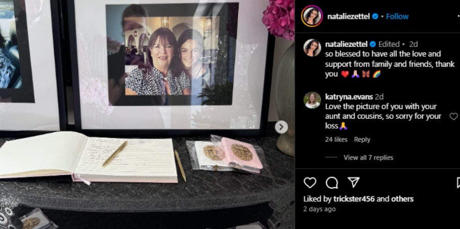 Natalie Zettel posts photos from memorial. -  Instagram
