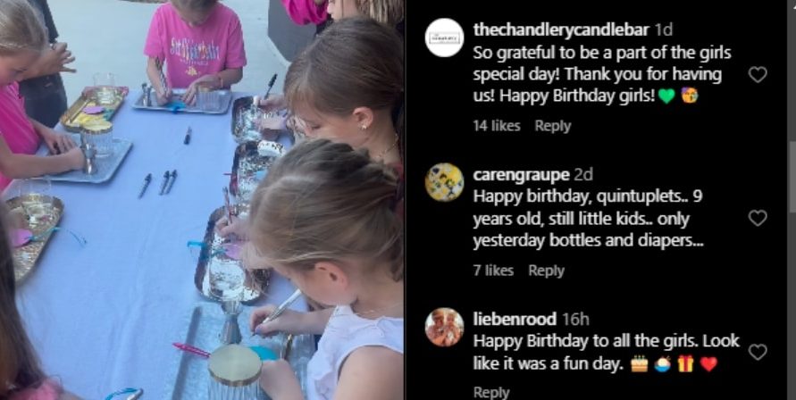 OutDaughtered quints candle making. - Instagram