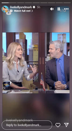 Andy Cohen guest hosting with Kelly Ripa. - Live With Kelly And Mark - Instagram