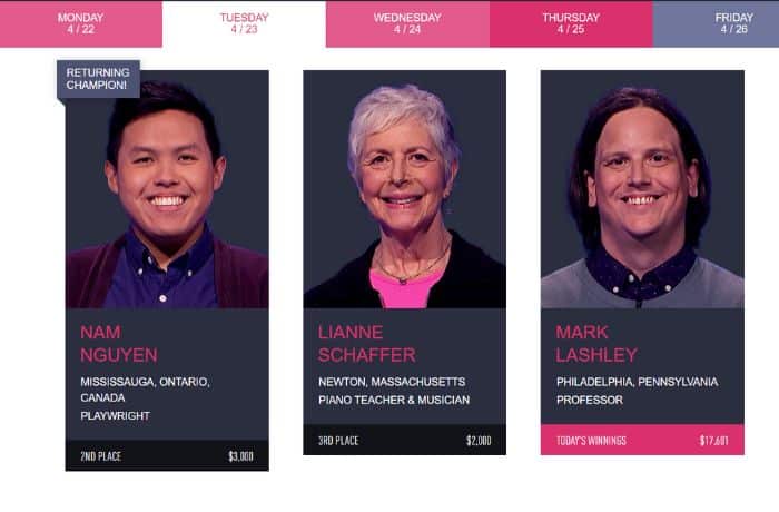 Screenshot From The Jeopardy! Official Website