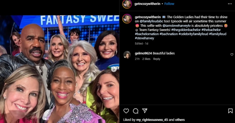 The Golden Ladies and Steve Harvey on Celebrity Family Feud - Instagram