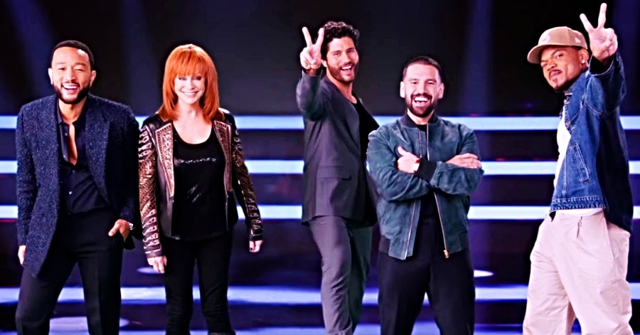 The Voice coaches, John Legend, Reba McEntire, Chance The Rapper, Dan Smyers and Shay Mooney -YouTube