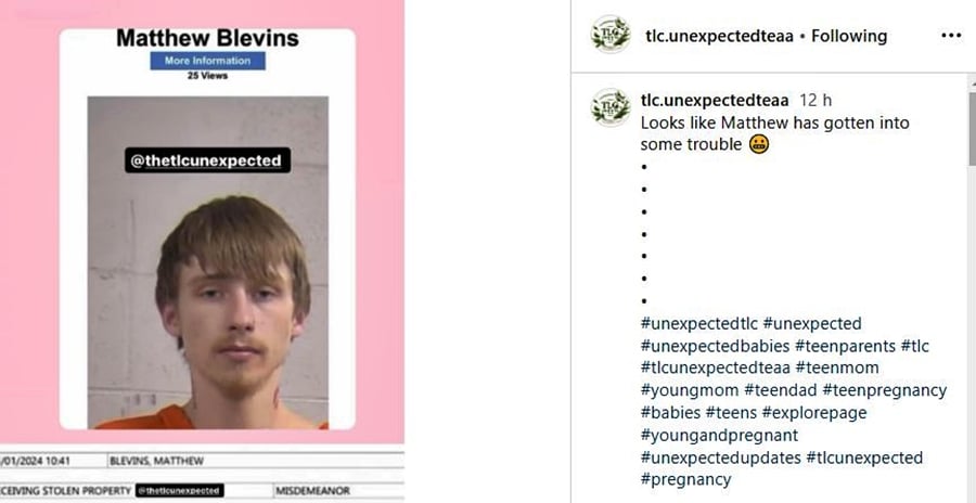 Unexpected star matthew Blevins Arrested - Instagram