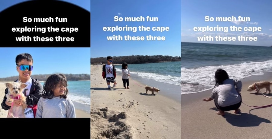 Zoey and Will Klein with their pup at The Cape - Jen Arnold Instagram