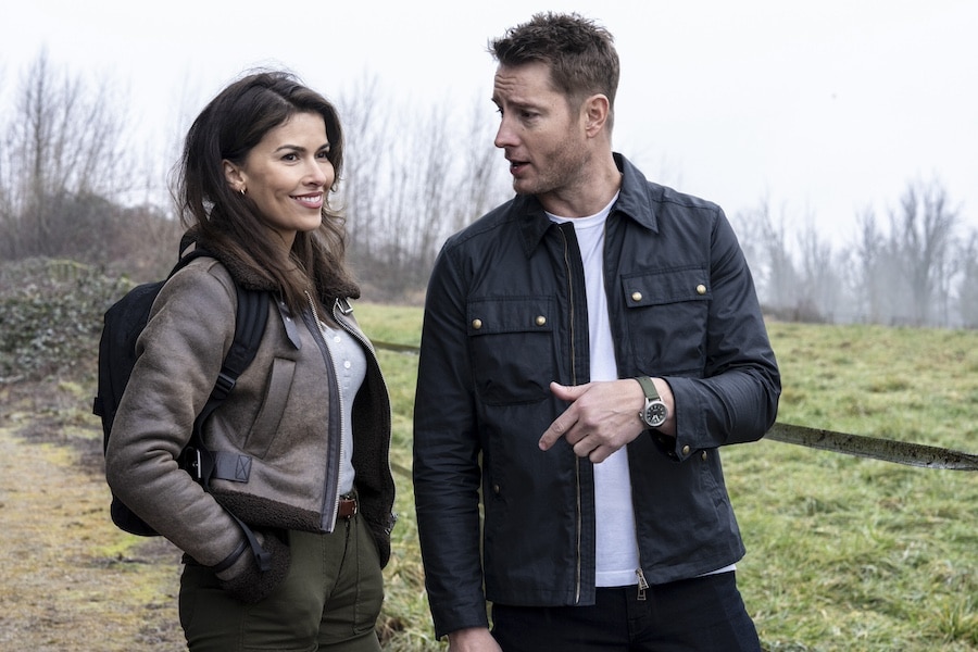 Tracker Pictured: Sofia Pernas as Billie and Justin Hartley as Colter Shaw. Photo: Ed Araquel/CBS ©2024 CBS Broadcasting, Inc. All Rights Reserved.
