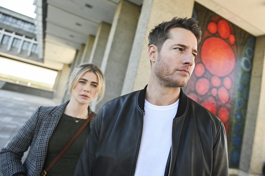 Tracker Pictured: Melissa Roxburgh as Dr. Dory Shaw and Justin Hartley as Colter Shaw. Photo: Sergei Bachlakov/CBS ©2024 CBS Broadcasting, Inc. All Rights Reserved.
