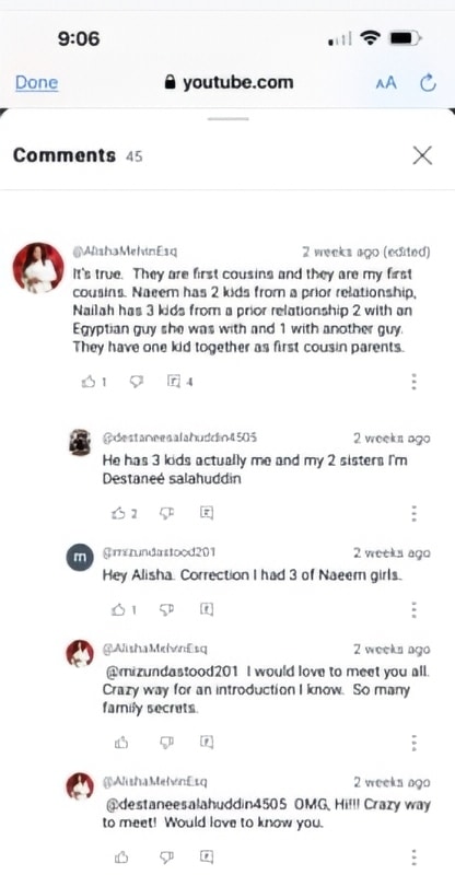 Is Nailah Salahuddin's MIL Her Aunt - Via reddit