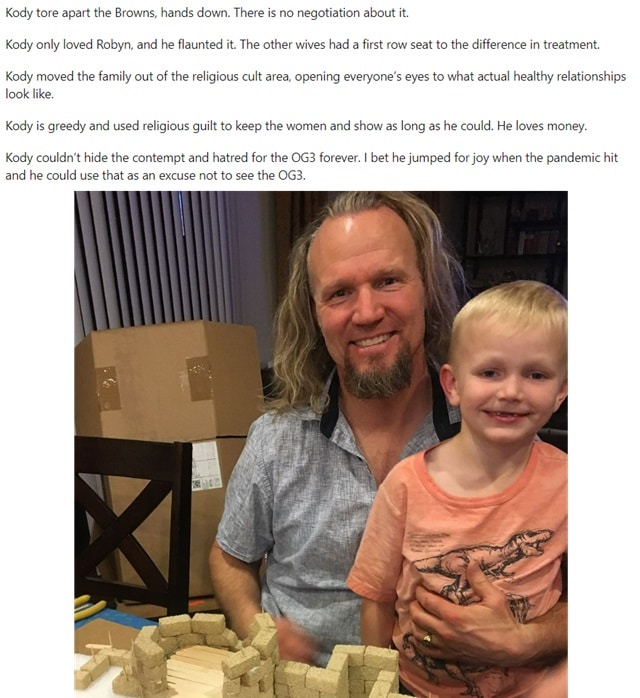 Kody Brown From Sister Wives, TLC, Sourced From @robyn_browns_nest Instagram / Reddit