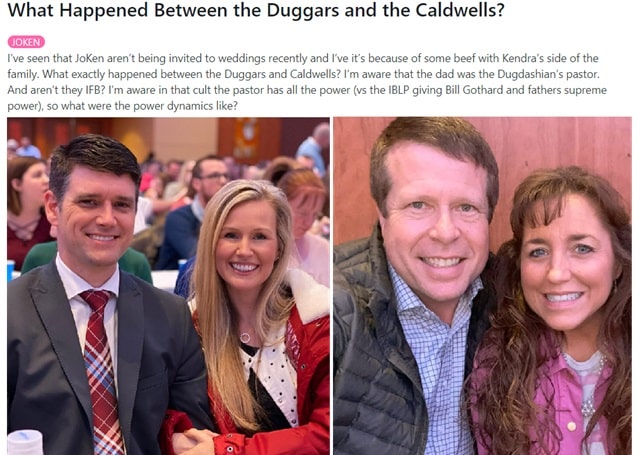 Paul Caldwell, Christina Caldwell, Jim Bob Duggar, Michelle Duggar Sourced From, @thecaldwellfamily / @duggarfam Instagram