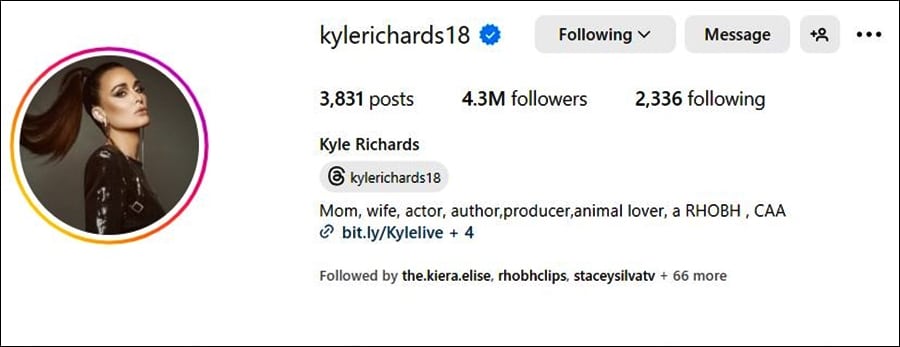 RHOBH Star Kyle Richards drops Umansky from her Instagram Name - Instagram