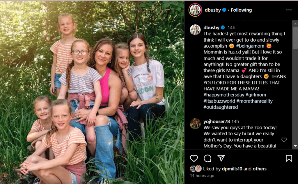Danielle Busby confesses life is tough as a mom of six. - Instagram