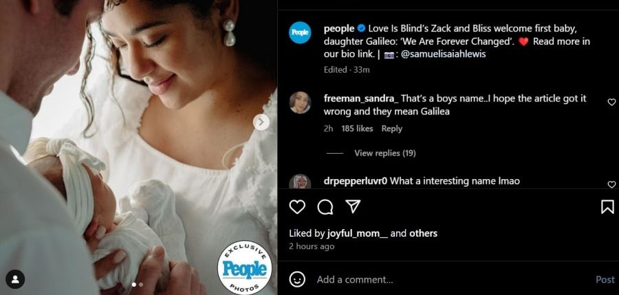 Zack Goytowski and Bliss Poureetezadi Goytowski welcome their new baby.- Love Is Blind - Instagram