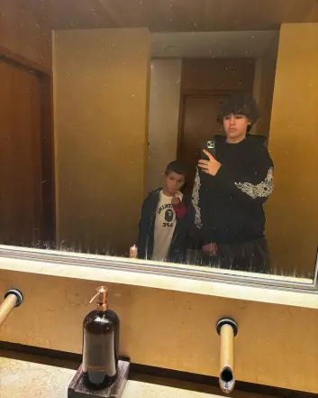 Reign and Mason Disick capture a quick mirror selfie together. - Instagram