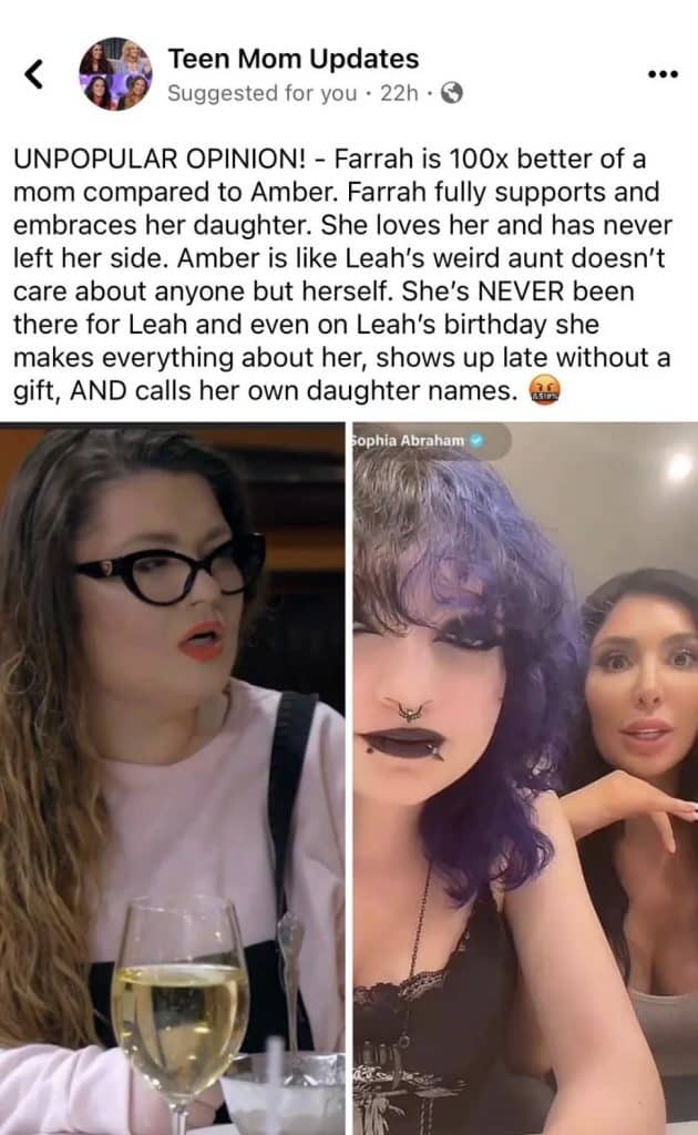 Amber Portwood, Sophia, Farrah Abraham-Facebook/Reddit