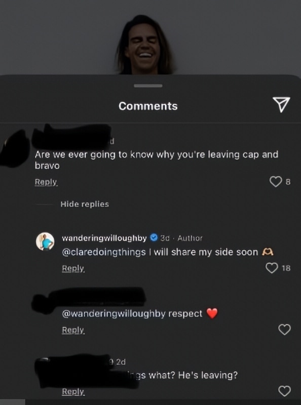 Ben Willoughby Hints leaving - Instagram