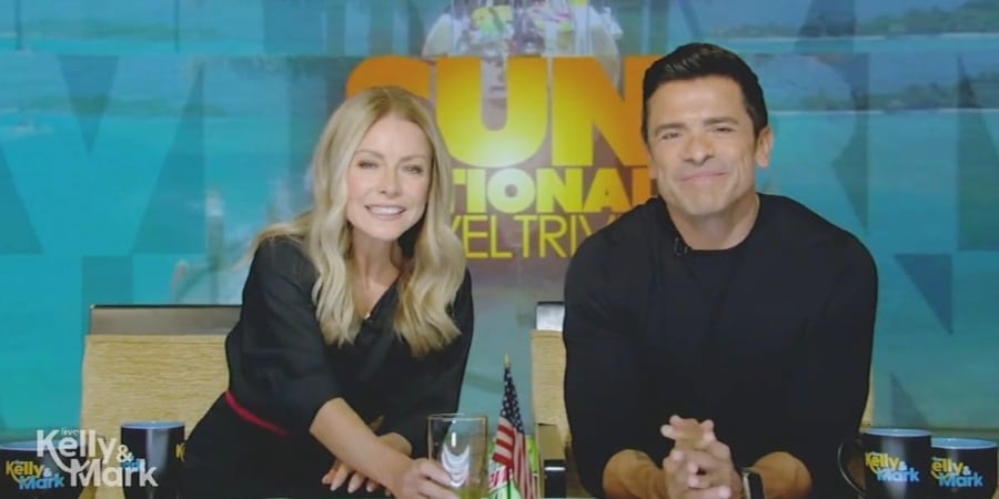 Mark Consuelos introduces Kelly Ripa to Mountain Dew for the first time. - Live