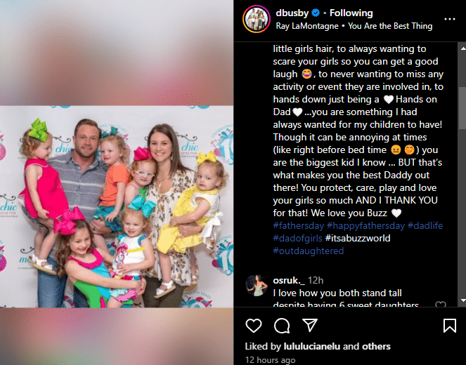 Danielle Busby gives a touching tribute with photos and kind words about Adam Busby. - Instagram