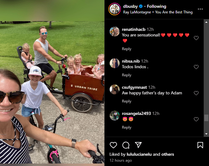 Danielle Busby cheers on Adam Busby. -OutDaughtered - Instagram