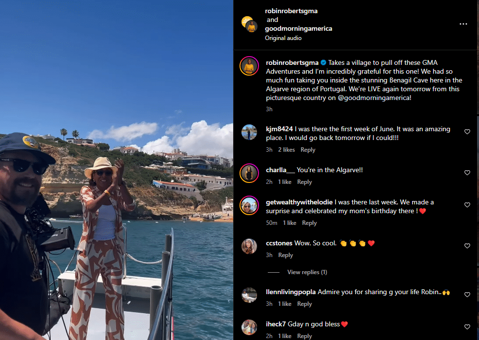 Robin Roberts takes the show on the road while exploring Portugal. - Instagram