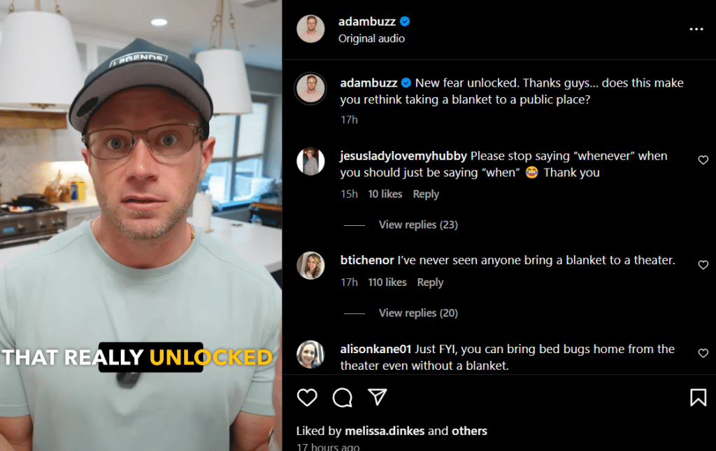 Adam Busby admits he unlocked a new fear. - Instagram