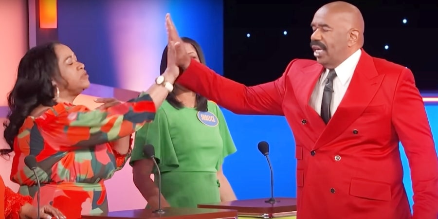 Shirley sells him on it being a legit answer. - Family Feud 