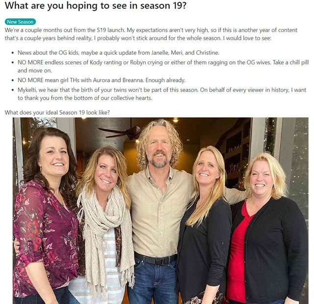 Robyn Brown, Meri Brown, Kody Brown, Christine Brown, Janelle Brown From Sister Wives, TLC, Sourced From @christine_brownsw / Reddit