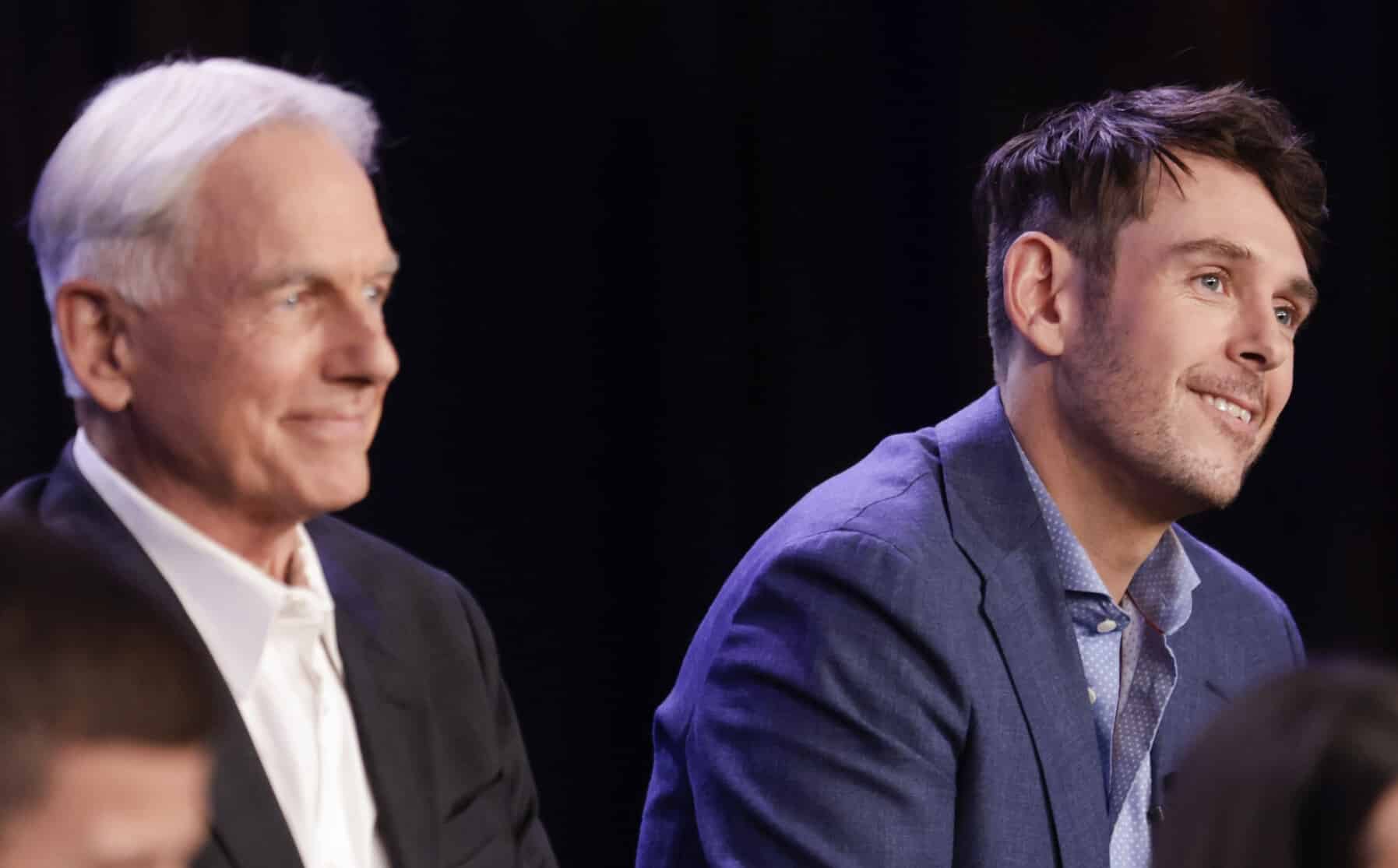 L-R) Mark Harmon, Executive Producer and Narrator, Sean Harmon, Executive Producer of the CBS series NCIS: Origins at the TCA SUMMER PRESS TOUR 2024 on Saturday, July 13, 2024 at the Langham Huntington Hotel in Pasadena, CA. Photo: Francis Specker/CBS ©2024 CBS Broadcasting, Inc. All Rights Reserved