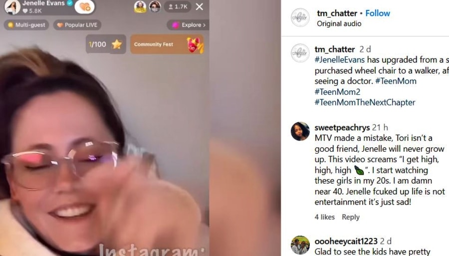 Jenelle Evans Got A Walker - Via tm_chatter - Instagram