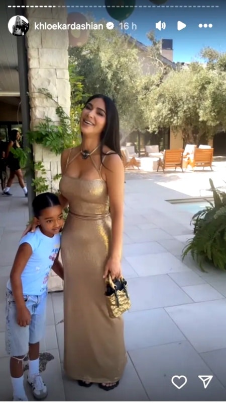 Kim Kardashian shows up to Tatum's party in fancy attire. - Instagram